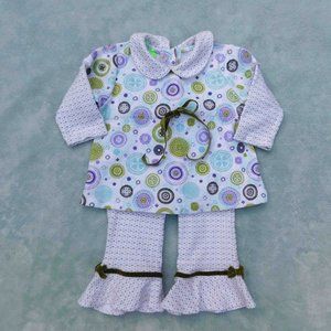 SnoPea 9m Adorable Knit Cotton Set with Ruffle Pants